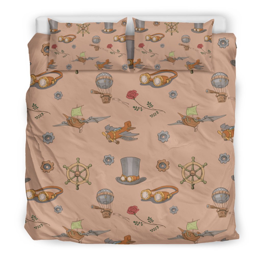 Pattern Print Steampunk Duvet Cover Bedding Set-grizzshop