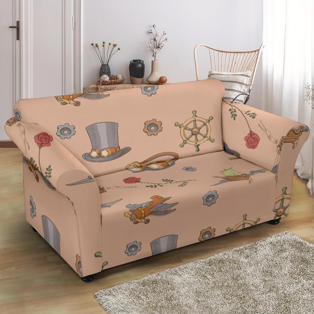 Pattern Print Steampunk Loveseat Cover-grizzshop