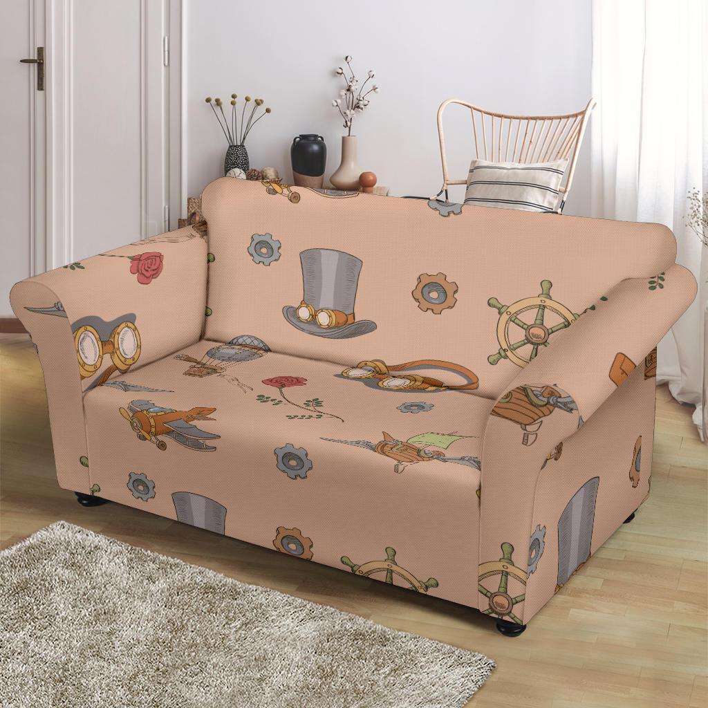 Pattern Print Steampunk Loveseat Cover-grizzshop