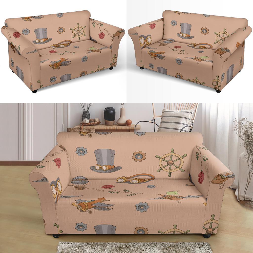 Pattern Print Steampunk Loveseat Cover-grizzshop