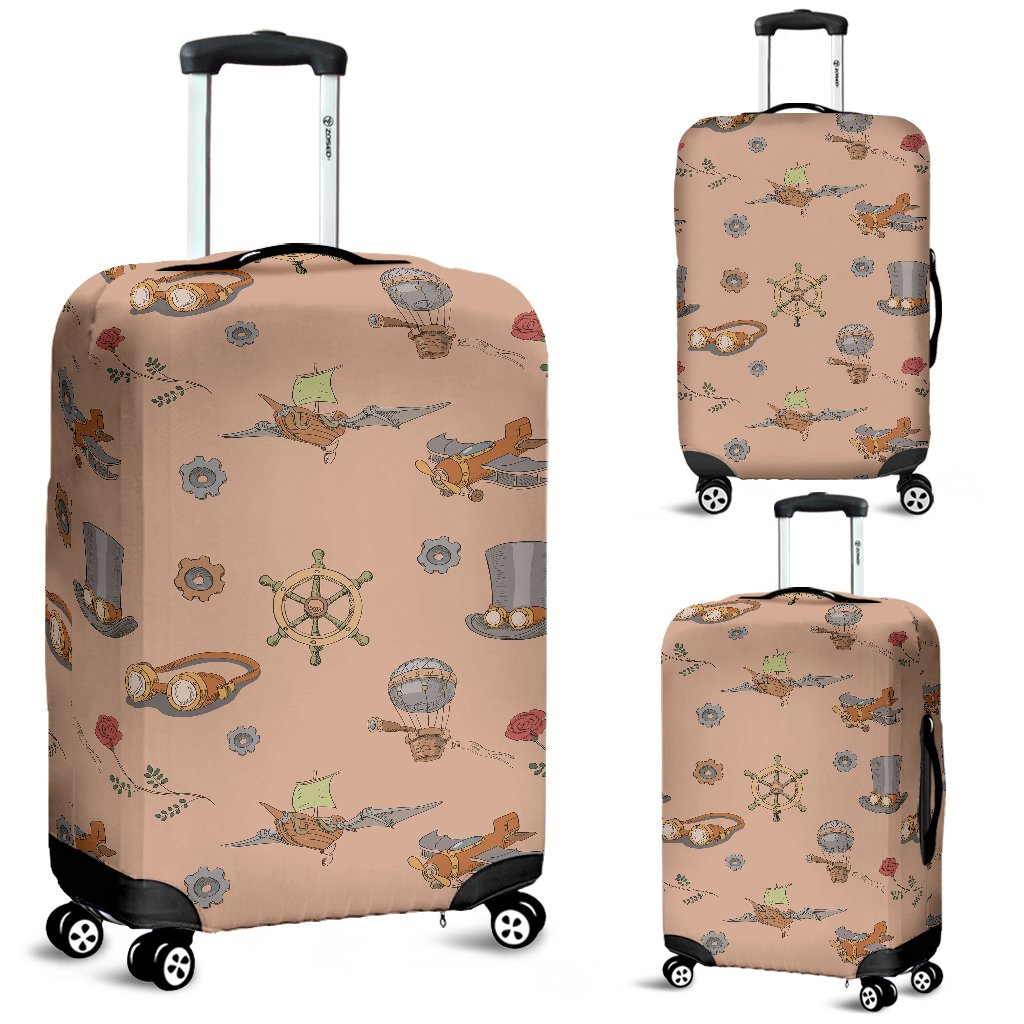 Pattern Print Steampunk Luggage Cover Protector-grizzshop