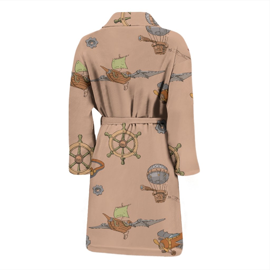 Pattern Print Steampunk Men Long Robe-grizzshop