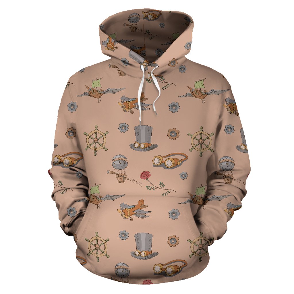 Pattern Print Steampunk Women Men Pullover Hoodie-grizzshop