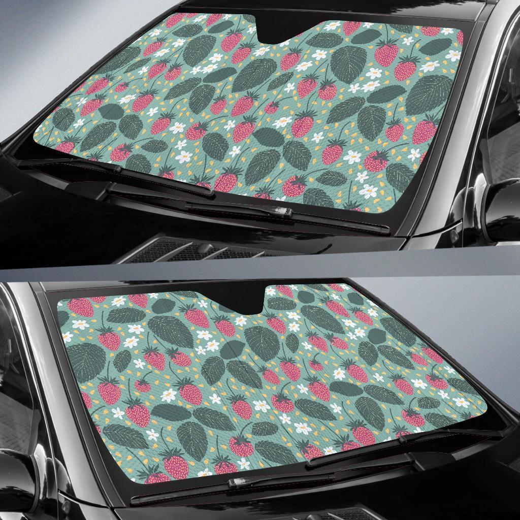 Pattern Print Strawberry Car Sun Shade-grizzshop