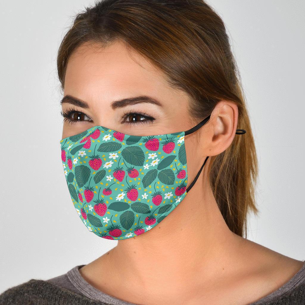 Pattern Print Strawberry Face Mask-grizzshop