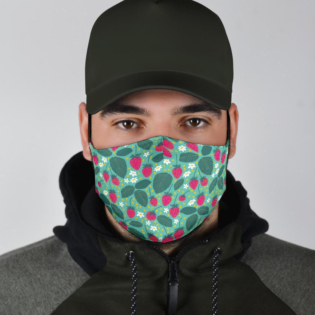 Pattern Print Strawberry Face Mask-grizzshop