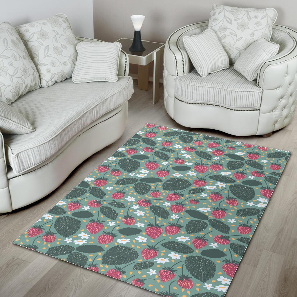 Pattern Print Strawberry Floor Mat-grizzshop