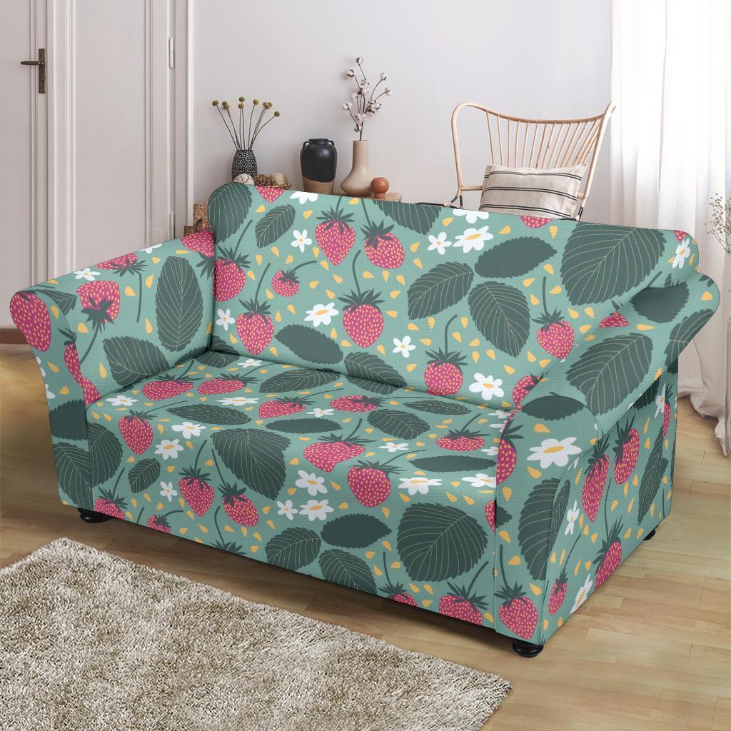 Pattern Print Strawberry Loveseat Cover-grizzshop