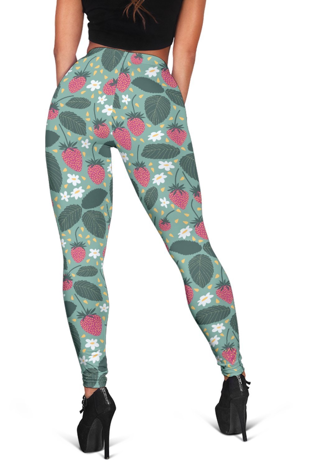 Pattern Print Strawberry Print Pattern Women Leggings-grizzshop