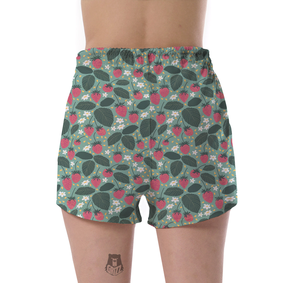 Pattern Print Strawberry Women's Shorts-grizzshop