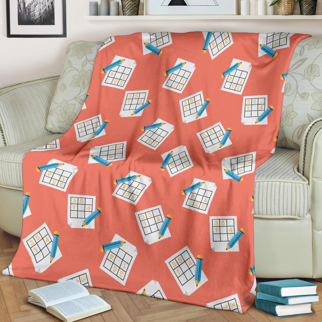 Pattern Print Sudoku Blanket-grizzshop