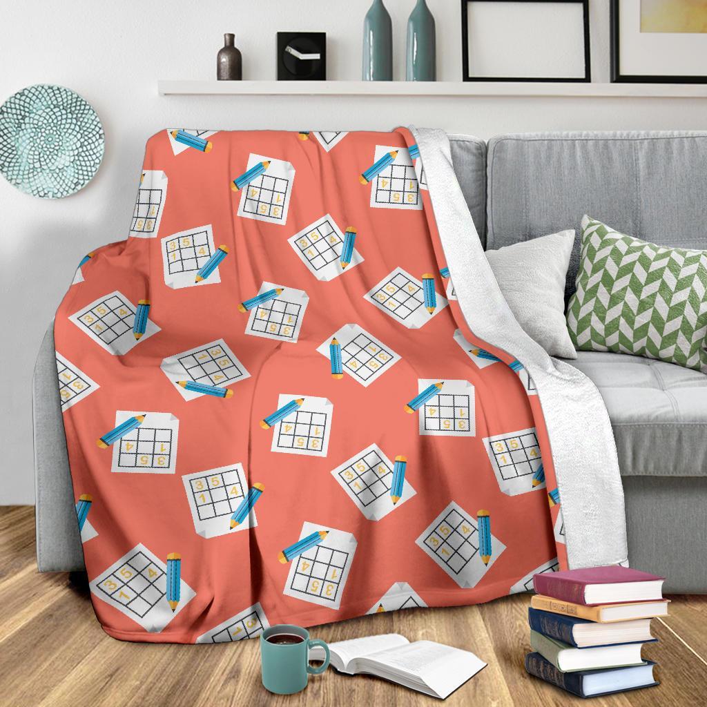 Pattern Print Sudoku Blanket-grizzshop