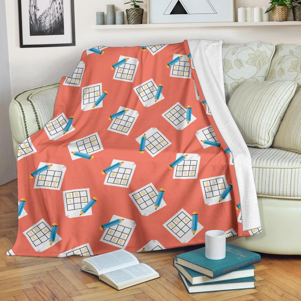 Pattern Print Sudoku Blanket-grizzshop