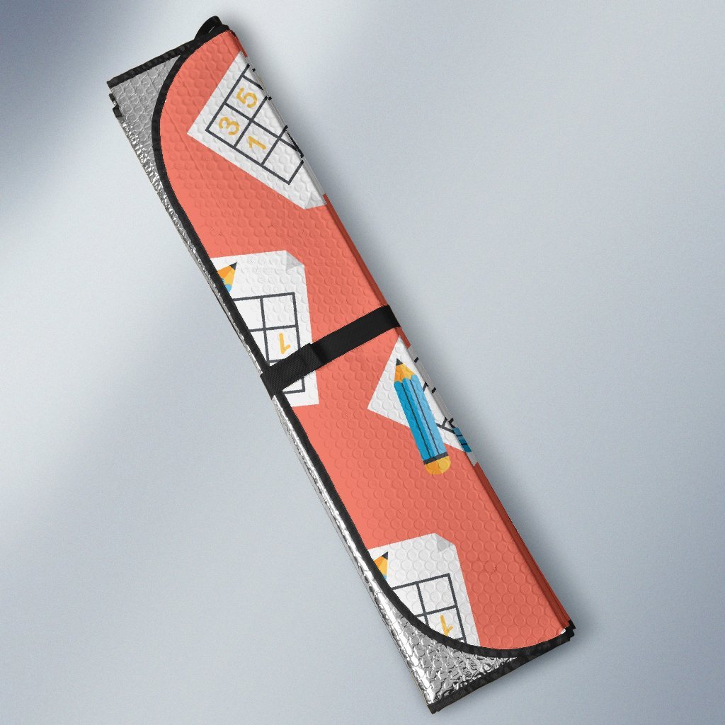 Pattern Print Sudoku Car Sun Shade-grizzshop
