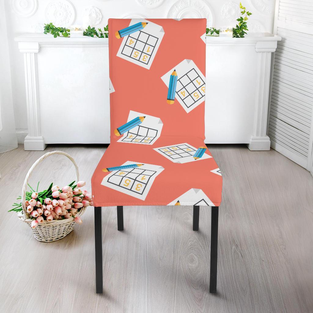 Pattern Print Sudoku Chair Cover-grizzshop