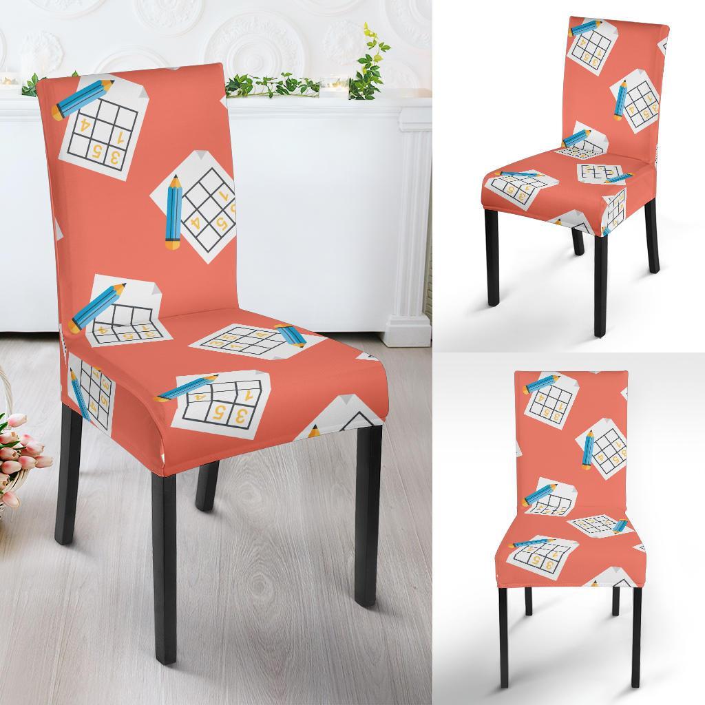 Pattern Print Sudoku Chair Cover-grizzshop