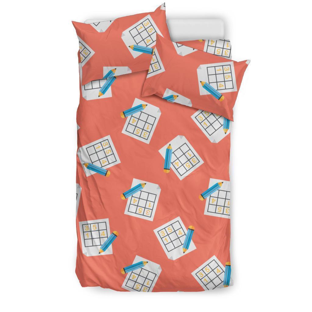 Pattern Print Sudoku Duvet Cover Bedding Set-grizzshop