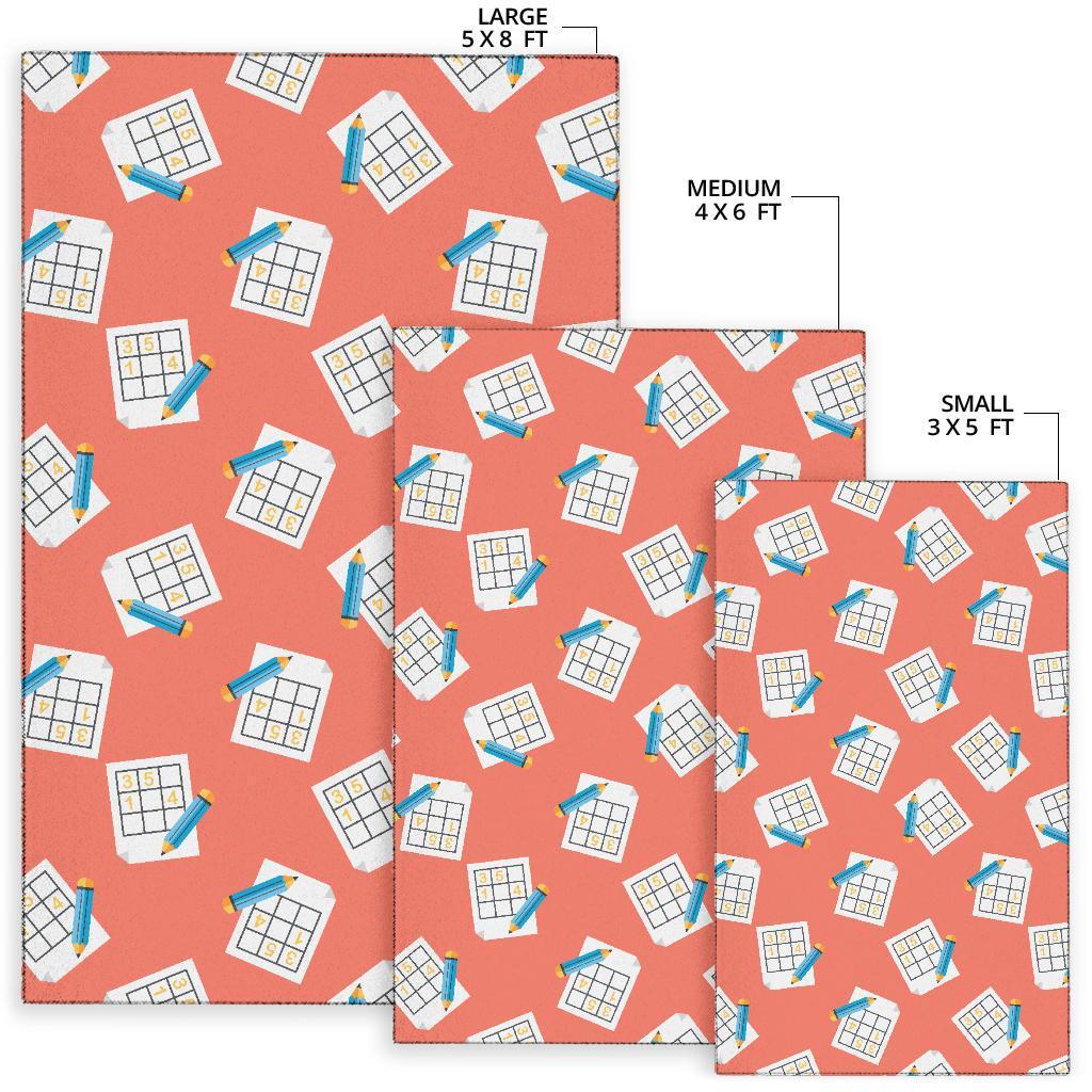 Pattern Print Sudoku Floor Mat-grizzshop