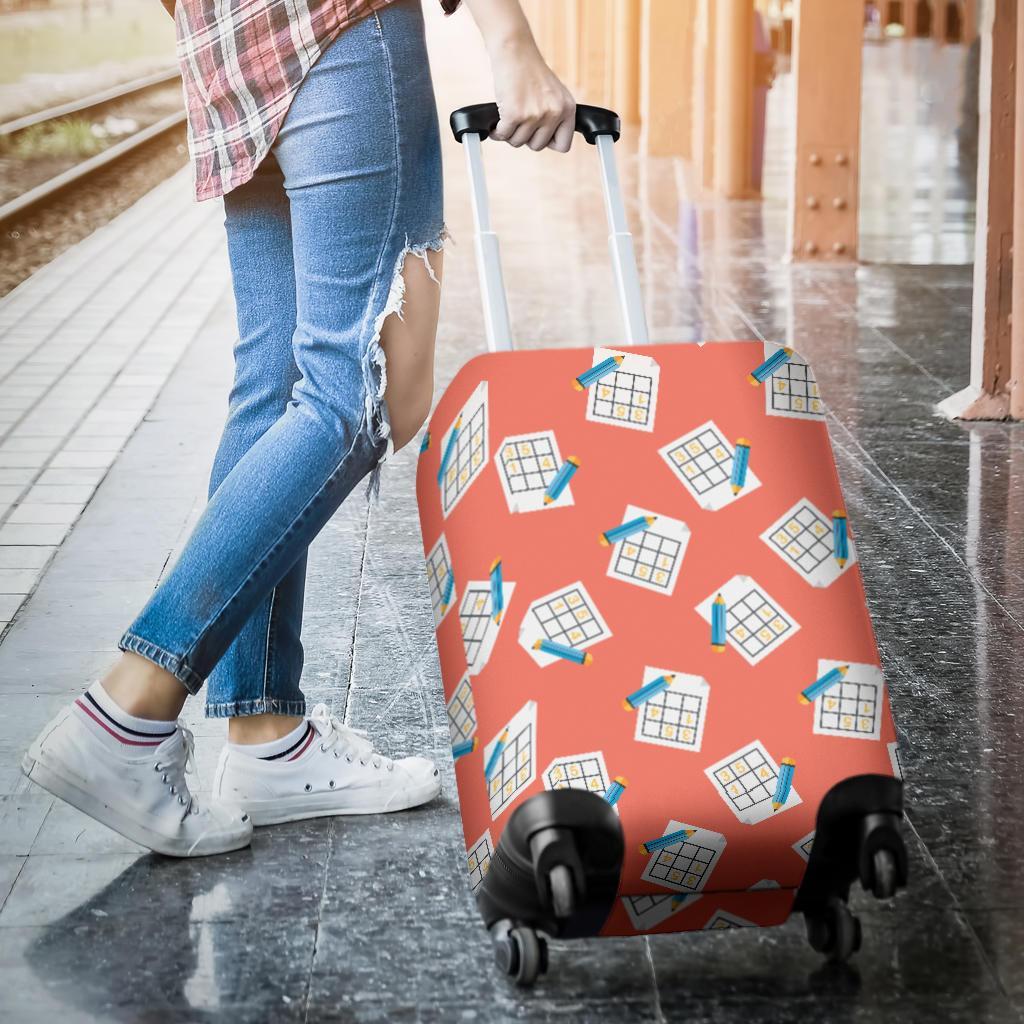 Pattern Print Sudoku Luggage Cover Protector-grizzshop