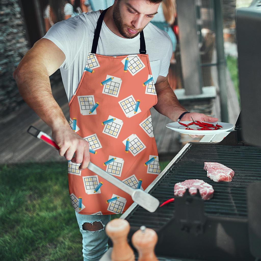 Pattern Print Sudoku Men's Apron-grizzshop