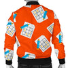 Pattern Print Sudoku Men's Bomber Jacket-grizzshop