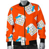 Pattern Print Sudoku Men's Bomber Jacket-grizzshop