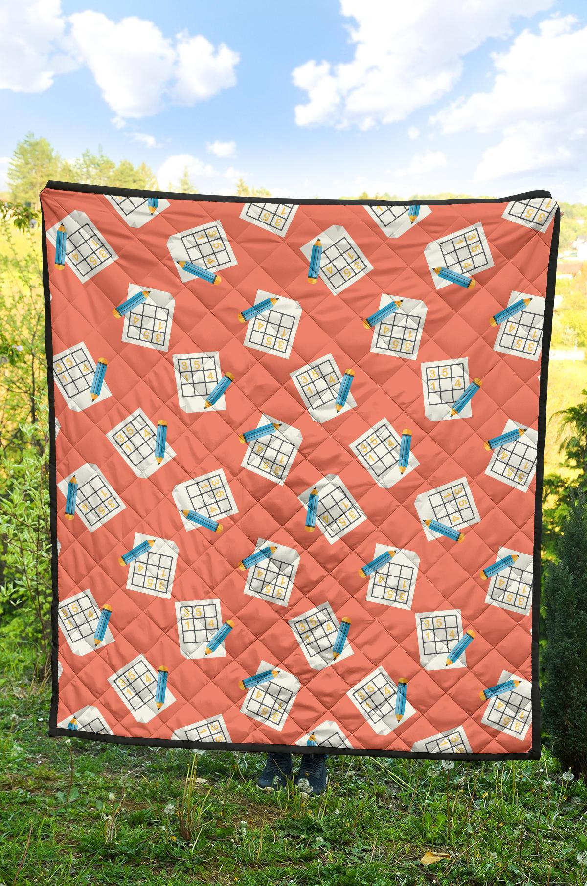 Pattern Print Sudoku Quilt-grizzshop