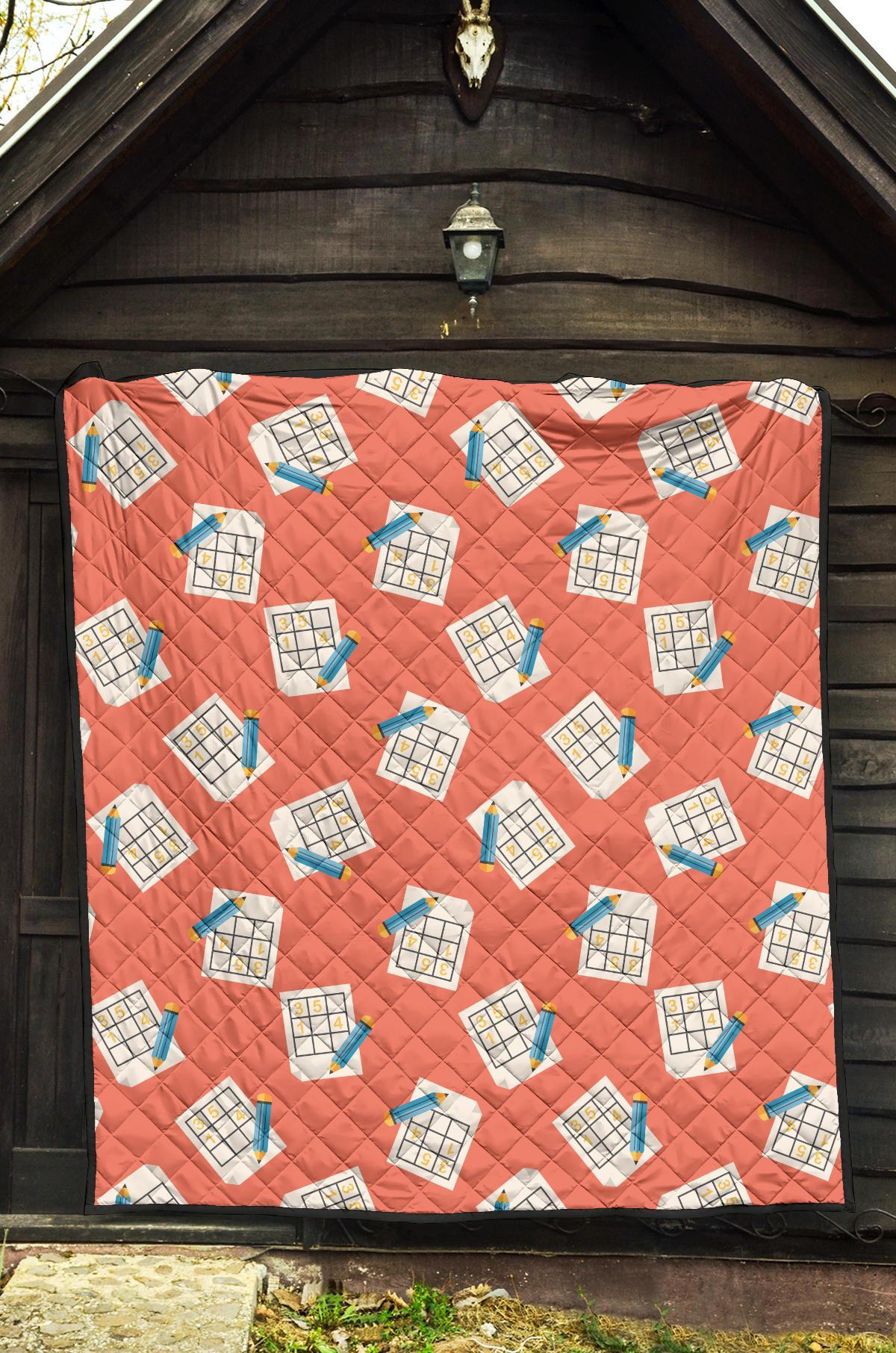 Pattern Print Sudoku Quilt-grizzshop