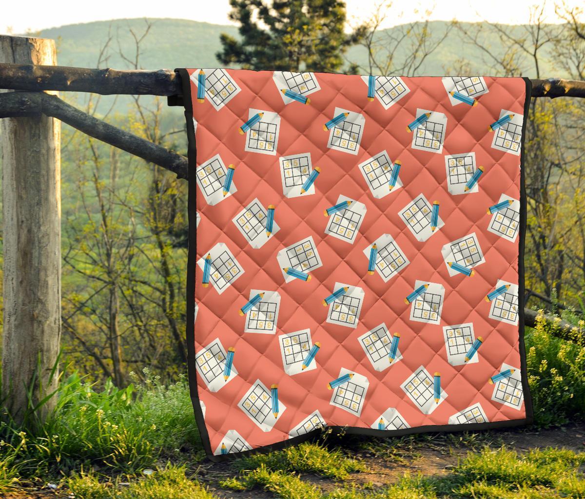 Pattern Print Sudoku Quilt-grizzshop