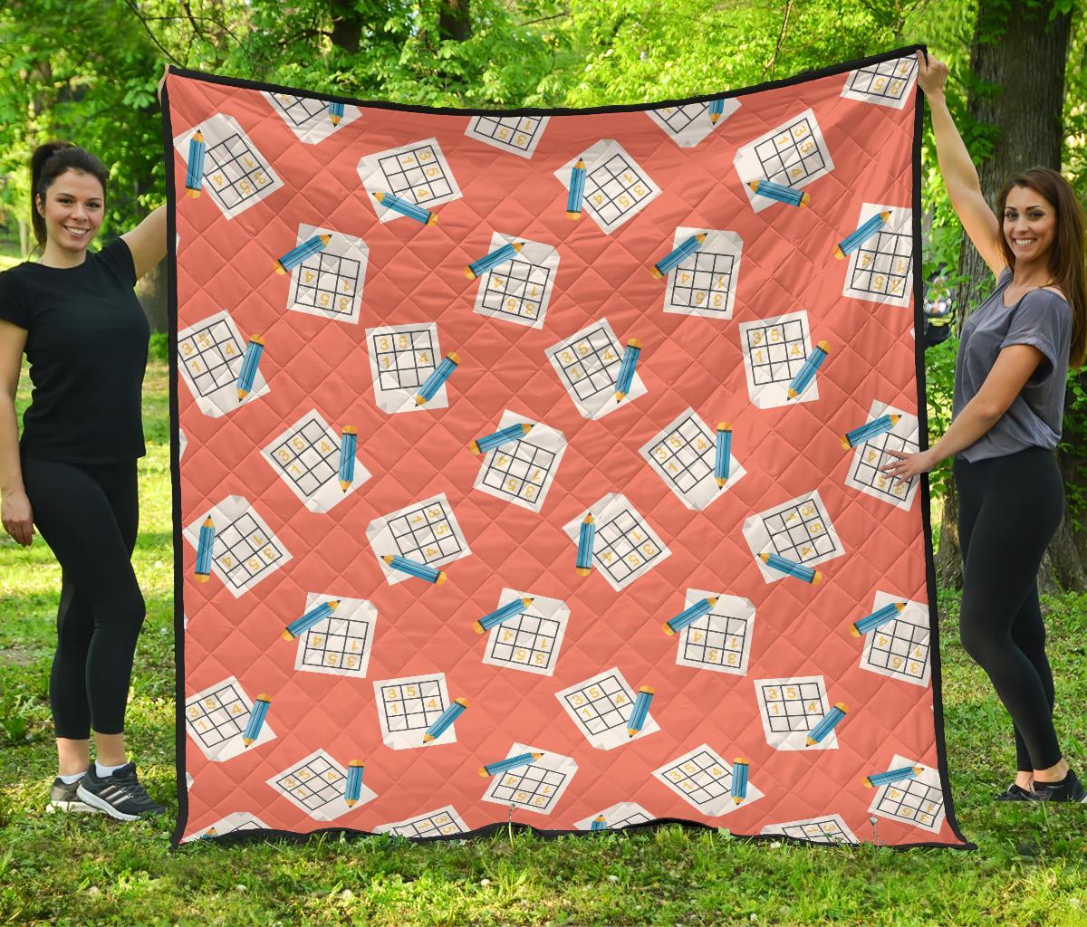 Pattern Print Sudoku Quilt-grizzshop