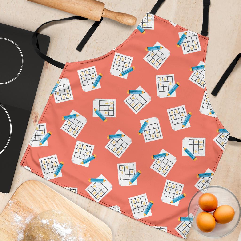 Pattern Print Sudoku Women's Apron-grizzshop