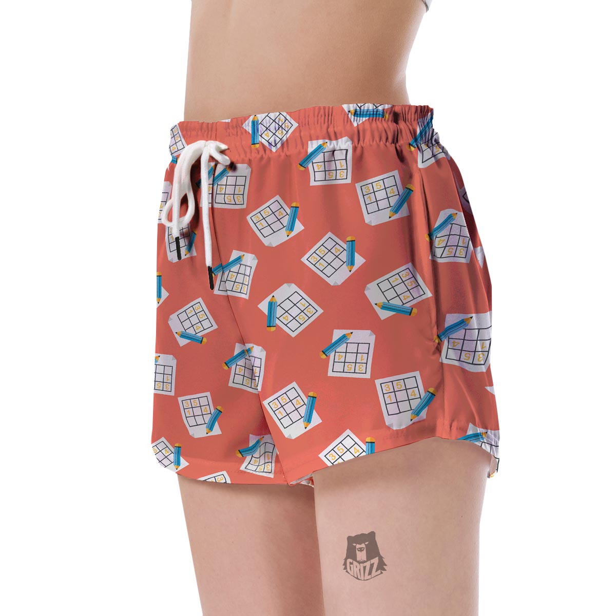 Pattern Print Sudoku Women's Shorts-grizzshop