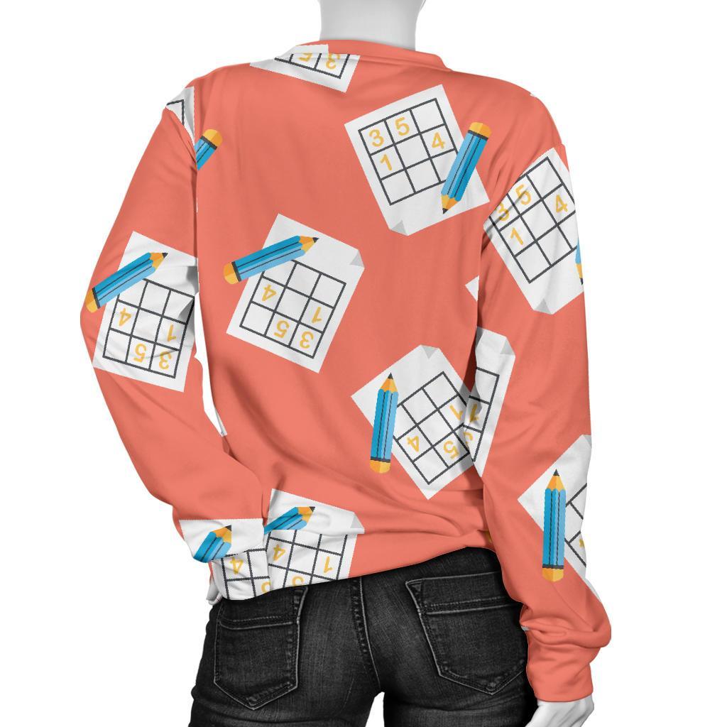 Pattern Print Sudoku Women's Sweatshirt-grizzshop