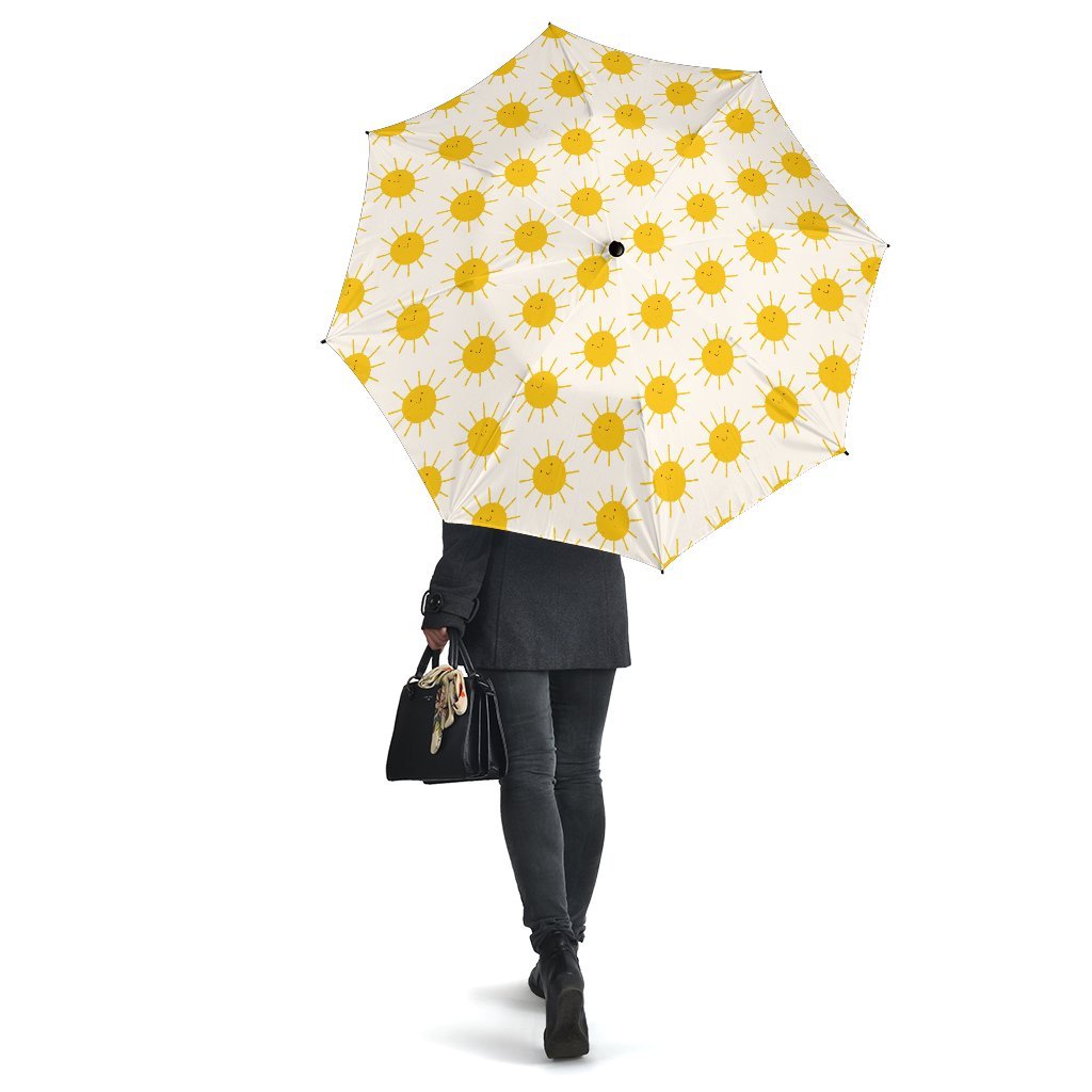 Pattern Print Sun Automatic Foldable Umbrella-grizzshop