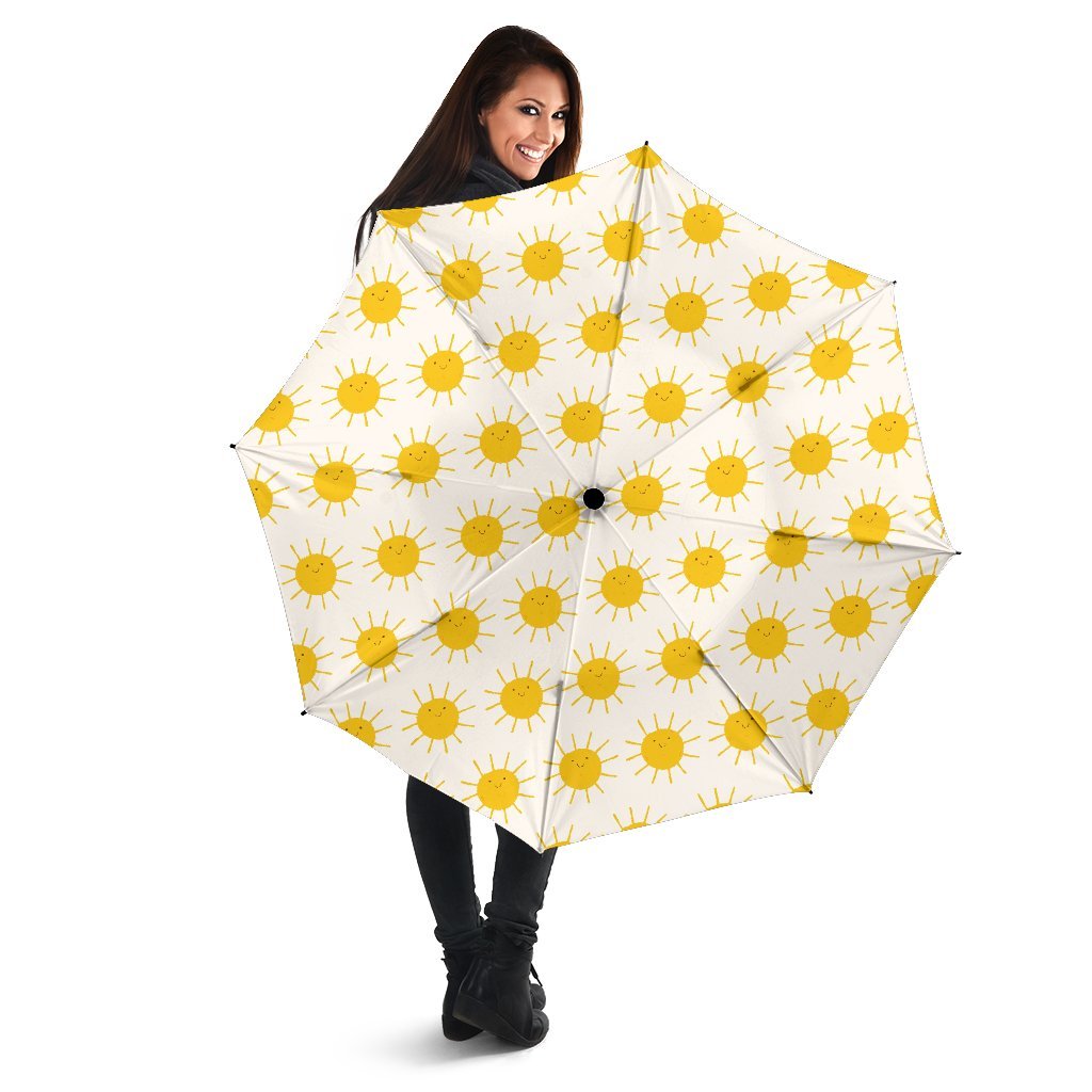 Pattern Print Sun Automatic Foldable Umbrella-grizzshop