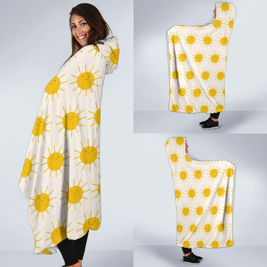 Pattern Print Sun Hooded Blanket-grizzshop