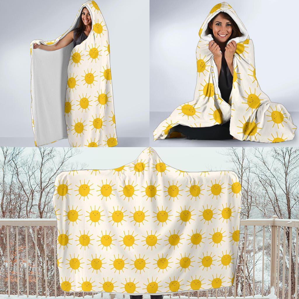 Pattern Print Sun Hooded Blanket-grizzshop