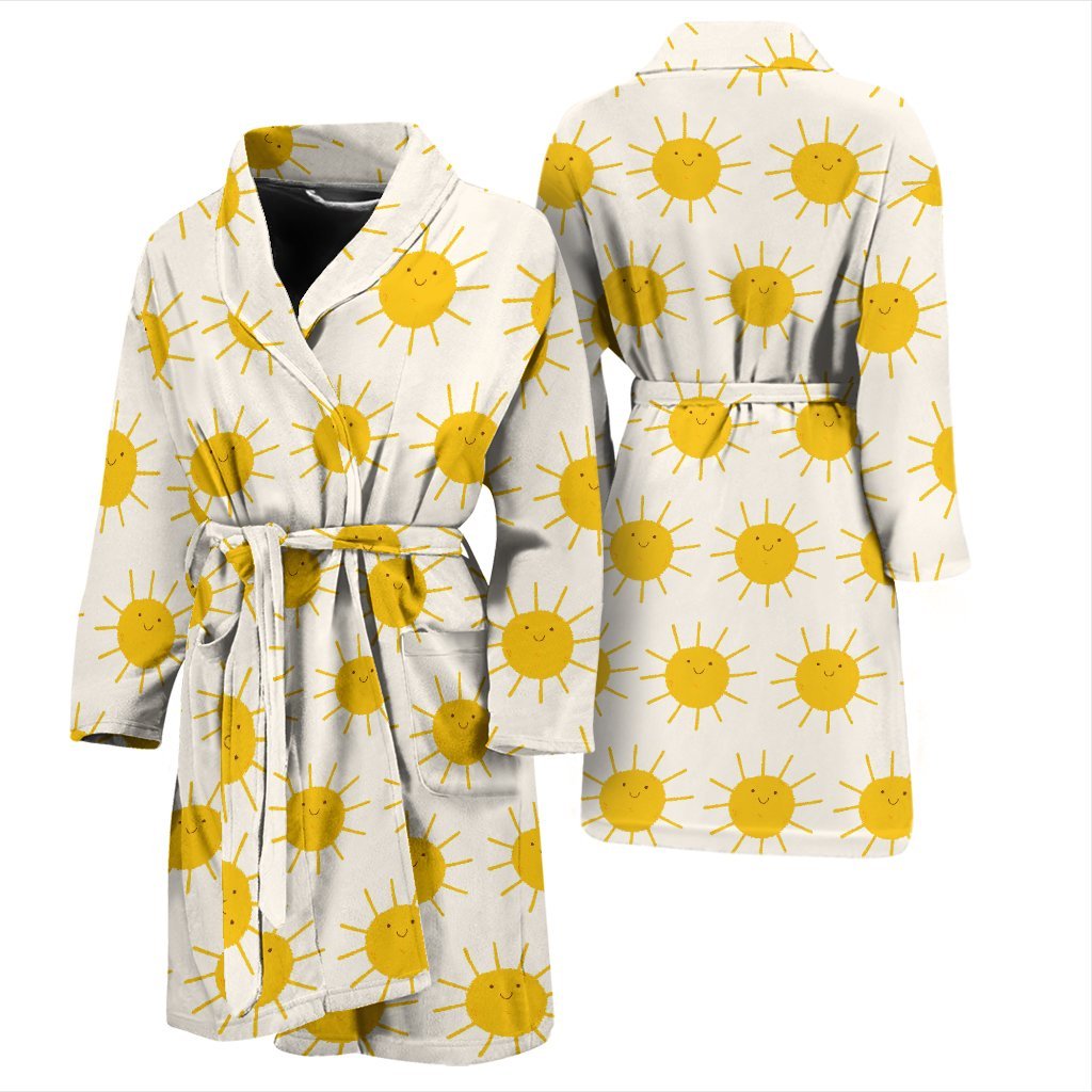 Pattern Print Sun Men Long Robe-grizzshop