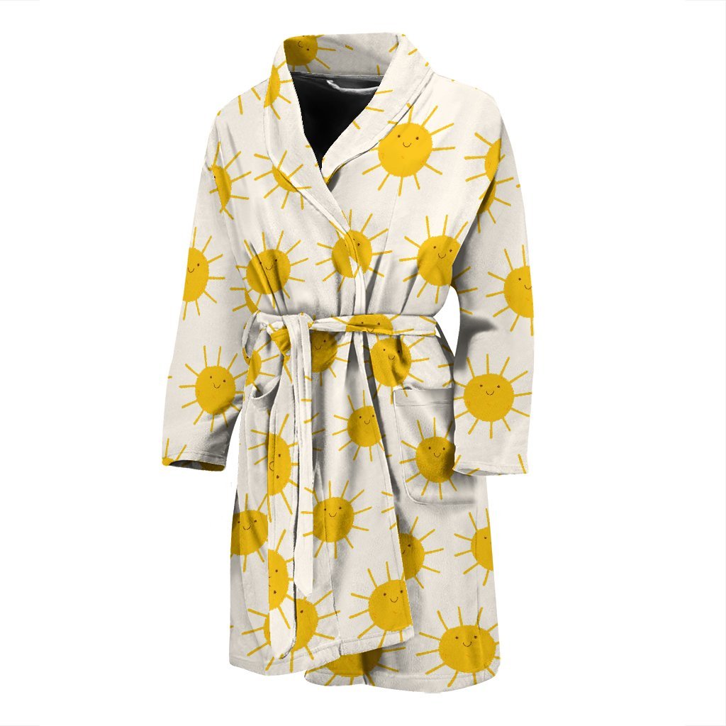 Pattern Print Sun Men Long Robe-grizzshop