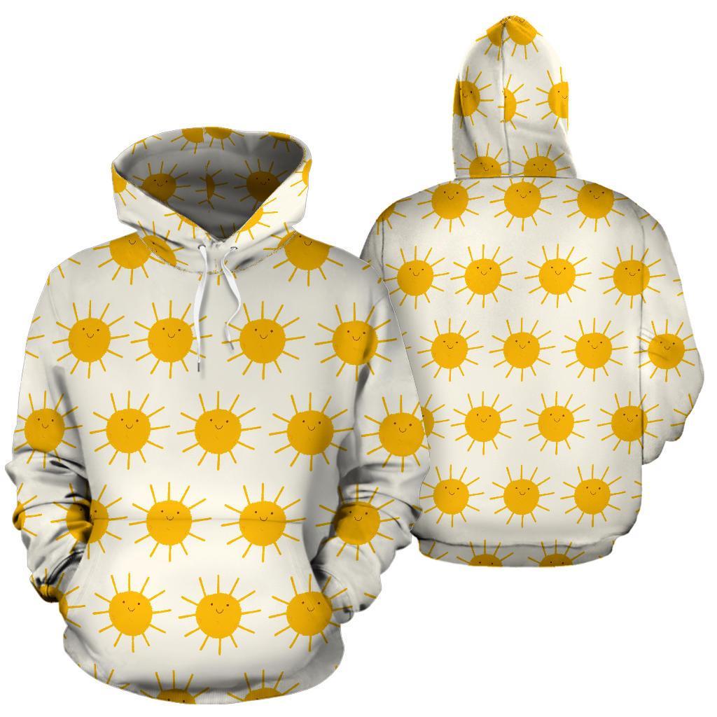 Pattern Print Sun Men Women Pullover Hoodie-grizzshop