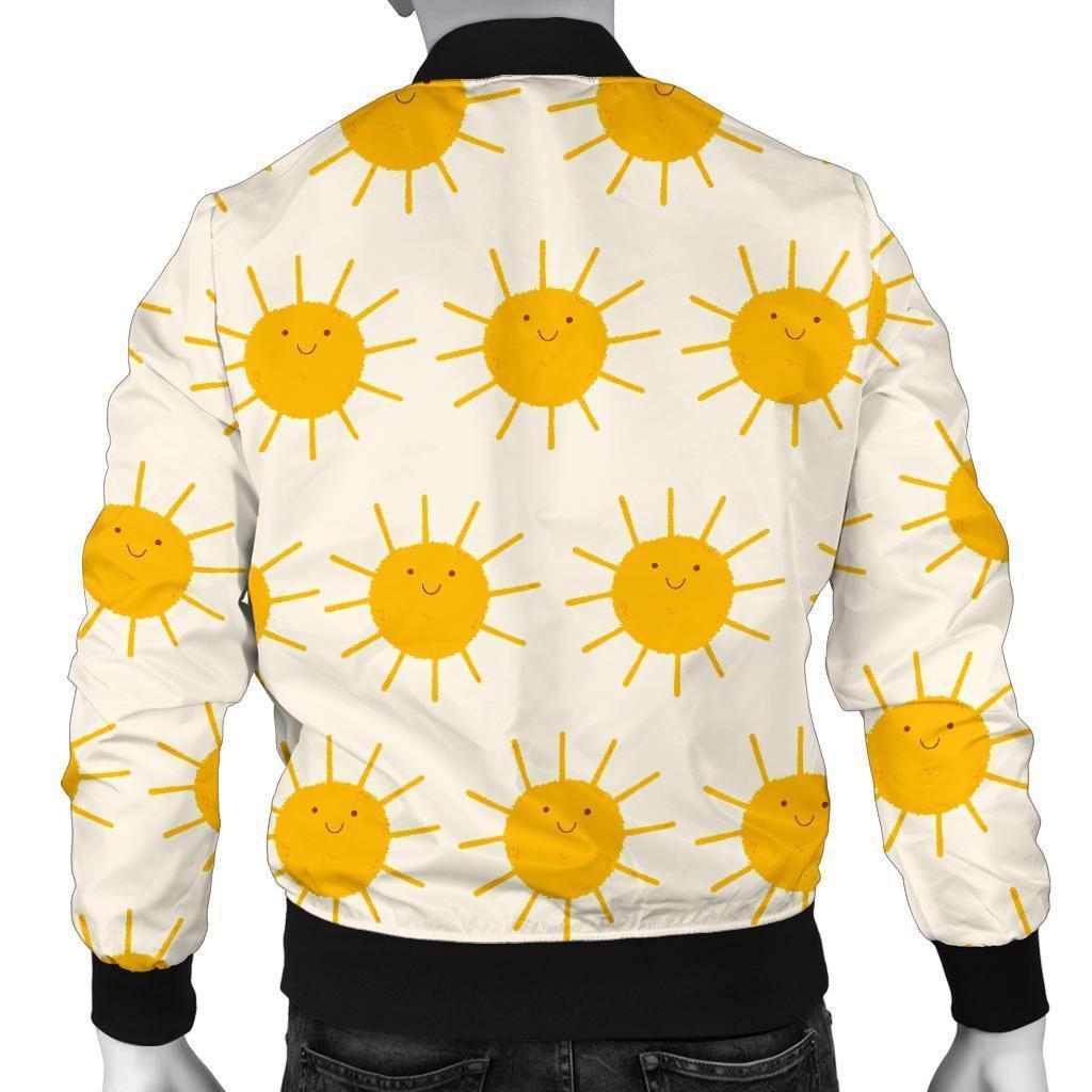 Pattern Print Sun Men's Bomber Jacket-grizzshop