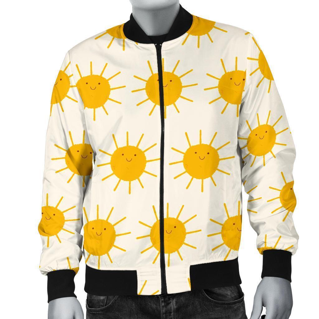 Pattern Print Sun Men's Bomber Jacket-grizzshop