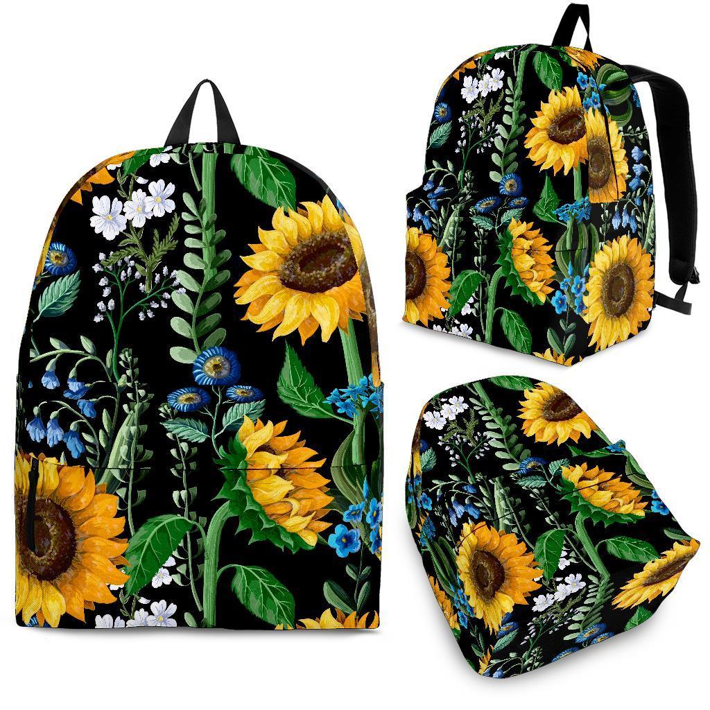 Pattern Print Sunflower Cartoon Backpack-grizzshop