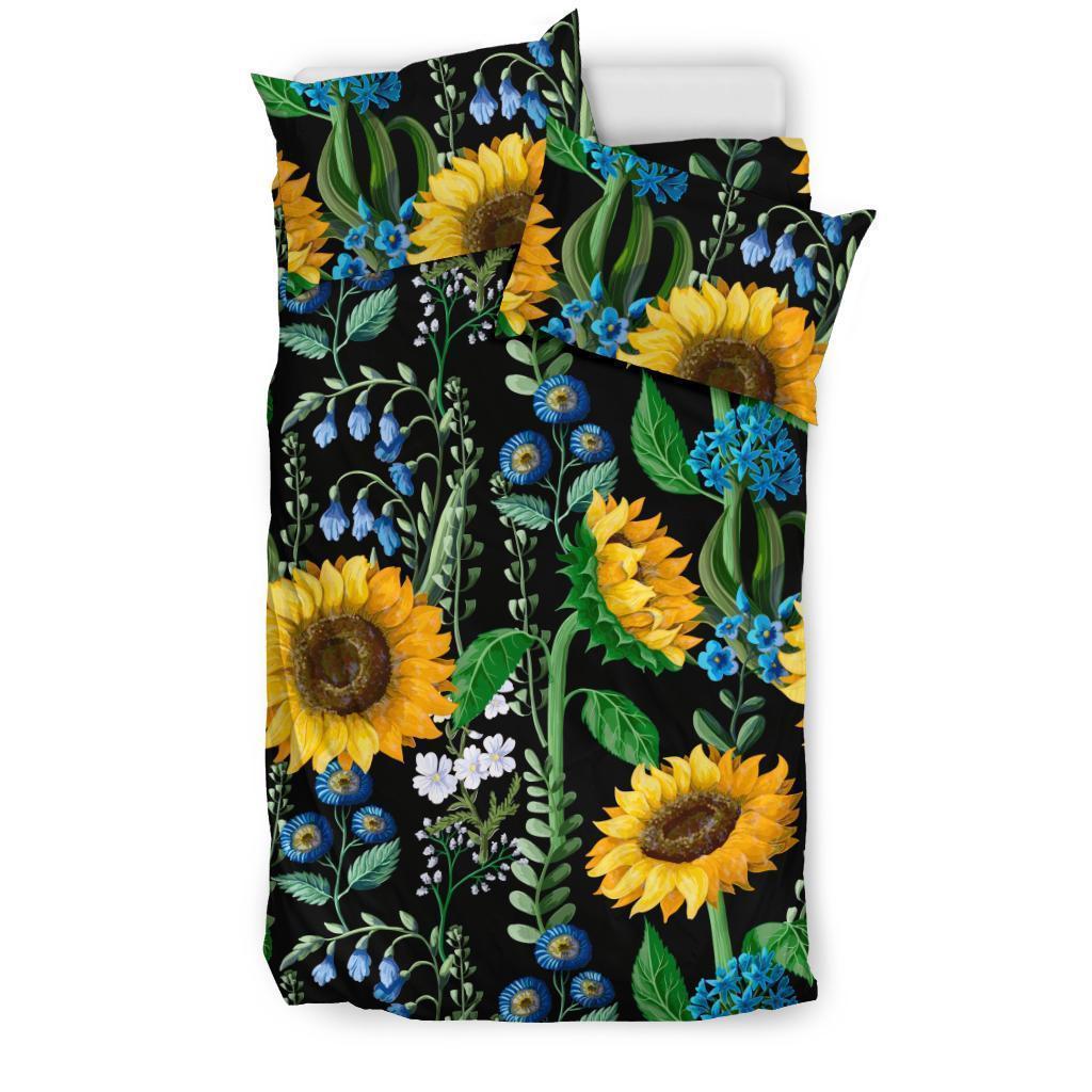 Pattern Print Sunflower Cartoon Duvet Cover Bedding Set-grizzshop