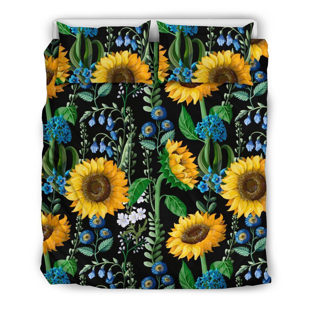 Pattern Print Sunflower Cartoon Duvet Cover Bedding Set-grizzshop