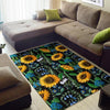 Pattern Print Sunflower Cartoon Floor Mat-grizzshop