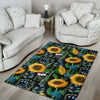 Pattern Print Sunflower Cartoon Floor Mat-grizzshop