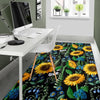 Pattern Print Sunflower Cartoon Floor Mat-grizzshop