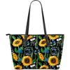 Pattern Print Sunflower Cartoon Leather Tote Bag-grizzshop
