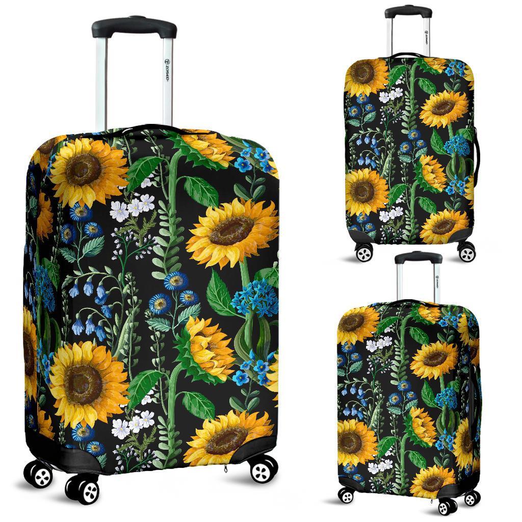 Pattern Print Sunflower Cartoon Luggage Cover Protector-grizzshop